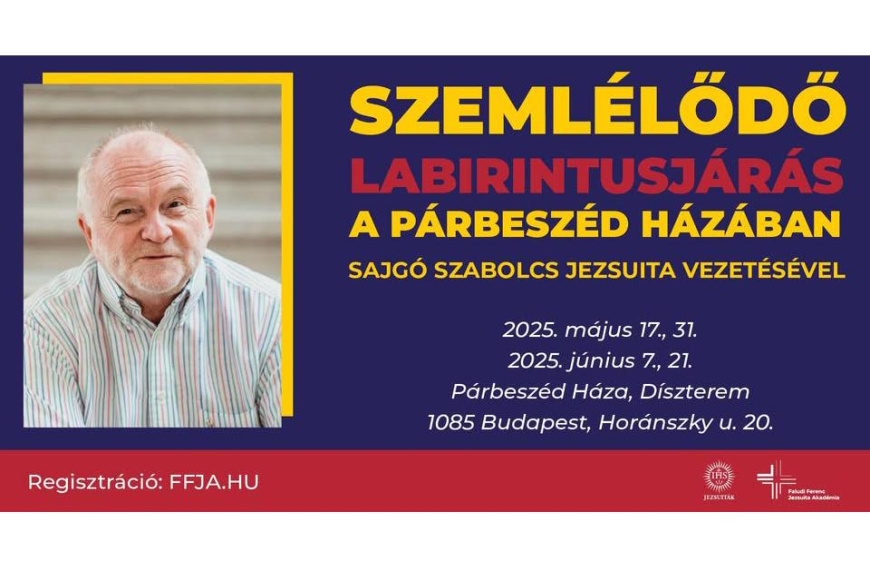 Szemlélődő Labirintusjárás a Párbeszéd Házában Sajgó Szabolcs jezsuita vezetésével