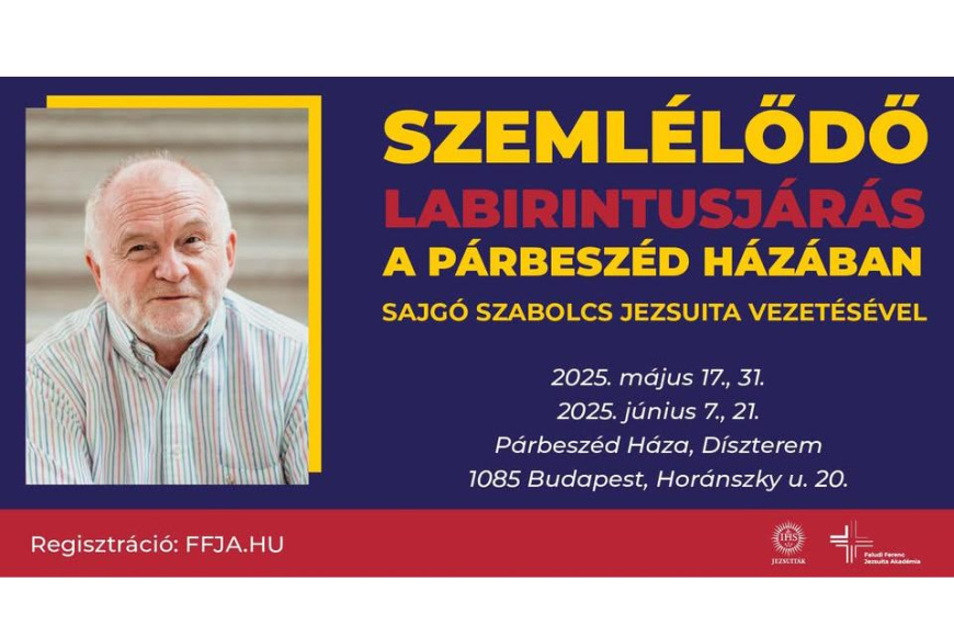 Szemlélődő Labirintusjárás a Párbeszéd Házában Sajgó Szabolcs jezsuita vezetésével