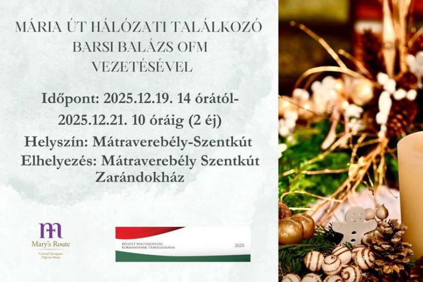 Mária Út adventi lelkigyakorlat
